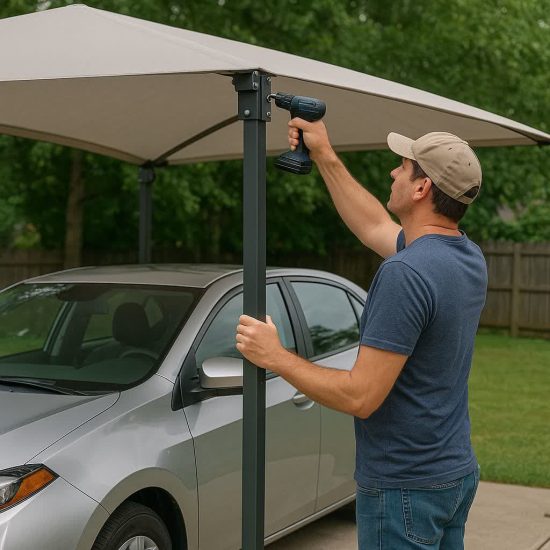 آموزش گام‌به‌گام نصب سایبان ماشین در کمتر از یک ساعت