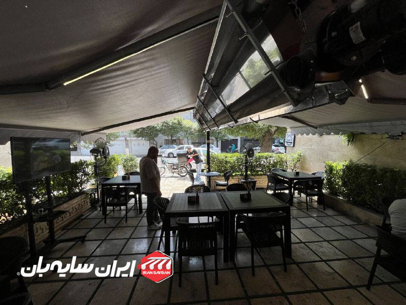 پروژه سایبان دو طرفه کافه پیکاپ